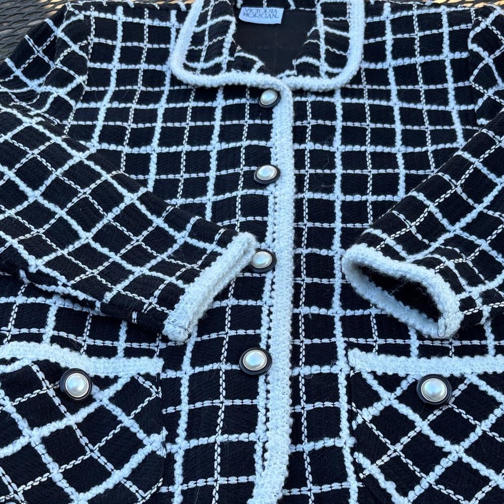 Victoria Morgan black & white classic blazer - Picture 8 of 8